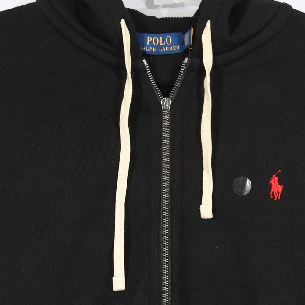 Polo Ralph Lauren Full Zip Hoodie Mens Large Black Classic Preppy Sporty NWD